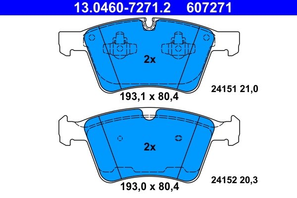 SET PLACUTE FRANA ATE 13.0460-7271.2 - Compatibil cu MERCEDES-BENZ