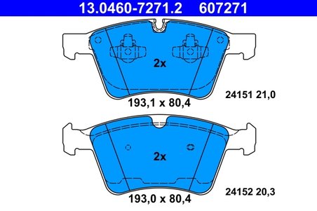 SET PLACUTE FRANA ATE 13.0460-7271.2 - Compatibil cu MERCEDES-BENZ