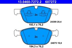 Set placute frana ATE 13.0460-7272.2