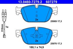 Set placute frana ATE 13.0460-7279.2