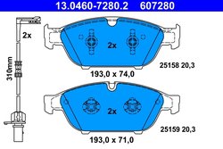 Set placute frana ATE 13.0460-7280.2