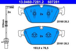 SET PLACUTE FRANA ATE 13.0460-7281.2 - Compatibil cu AUDI