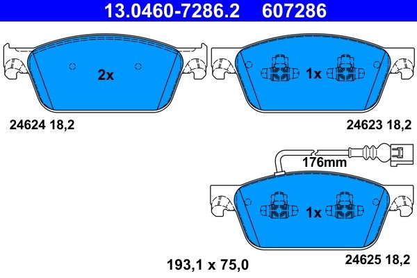 Set placute frana ATE 13.0460-7286.2