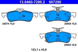 Set placute frana ATE 13.0460-7290.2