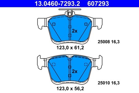 SET PLACUTE FRANA ATE 13.0460-7293.2 - Compatibil cu AUDI, CUPRA, SEAT, SKODA, VW