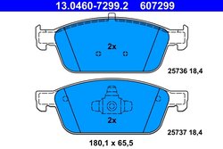 SET PLACUTE FRANA ATE 13.0460-7299.2 - Compatibil cu FORD