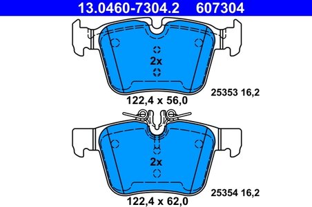 SET PLACUTE FRANA ATE 13.0460-7304.2 - Compatibil cu MERCEDES-BENZ