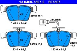 SET PLACUTE FRANA ATE 13.0460-7307.2 - Compatibil cu AUDI