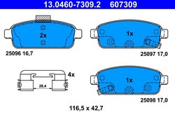 Set placute frana ATE 13.0460-7309.2
