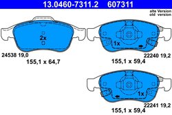 Set placute frana ATE 13.0460-7311.2