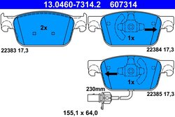 Set placute frana ATE 13.0460-7314.2