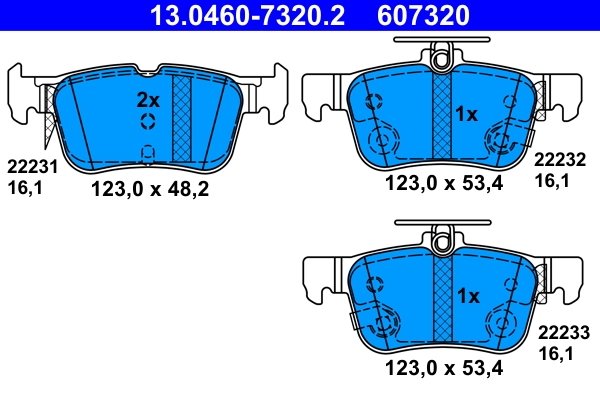 Set placute frana ATE 13.0460-7320.2