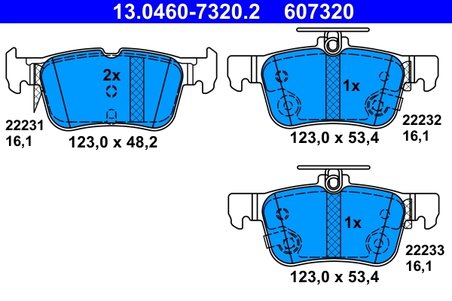 Set placute frana ATE 13.0460-7320.2
