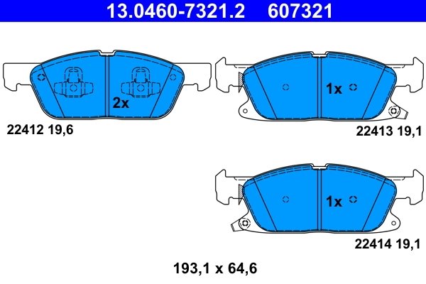Set placute frana ATE 13.0460-7321.2