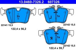 Set placute frana ATE 13.0460-7326.2