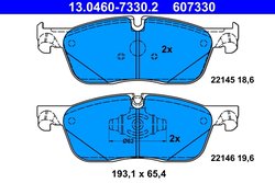 Set placute frana ATE 13.0460-7330.2