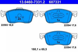 Set placute frana ATE 13.0460-7331.2