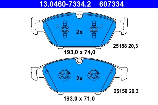 Set placute frana ATE 13.0460-7334.2