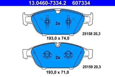 Set placute frana ATE 13.0460-7334.2