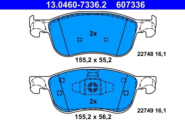 Set placute frana ATE 13.0460-7336.2