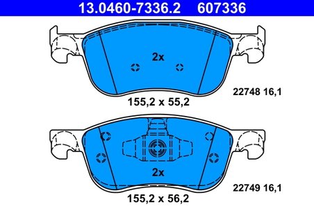 Set placute frana ATE 13.0460-7336.2