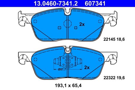 Set placute frana ATE 13.0460-7341.2