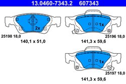 Set placute frana ATE 13.0460-7343.2