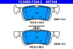 Set placute frana ATE 13.0460-7344.2