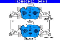 Set placute frana ATE 13.0460-7345.2
