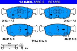 SET PLACUTE FRANA ATE 13.0460-7360.2 - Compatibil cu ABARTH, FIAT, LANCIA