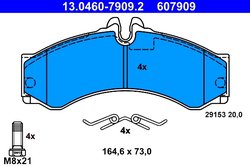 SET PLACUTE FRANA ATE 13.0460-7909.2 - Compatibil cu MERCEDES-BENZ, VW