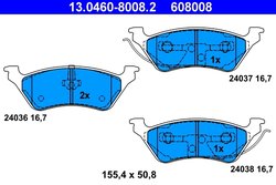 Set placute frana ATE 13.0460-8008.2