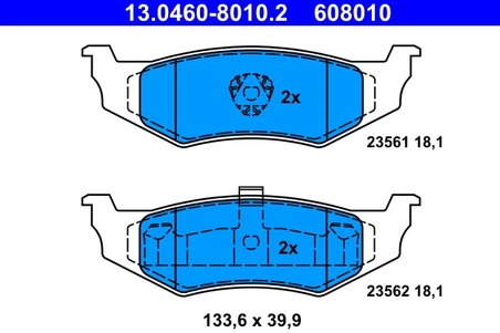 Set placute frana ATE 13.0460-8010.2