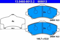 Set placute frana ATE 13.0460-8013.2