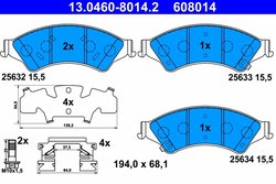 Set placute frana ATE 13.0460-8014.2