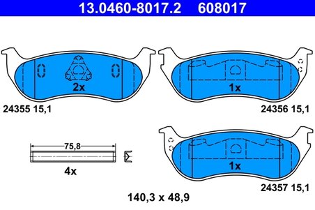 Set placute frana ATE 13.0460-8017.2