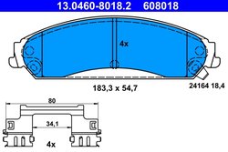 Set placute frana ATE 13.0460-8018.2