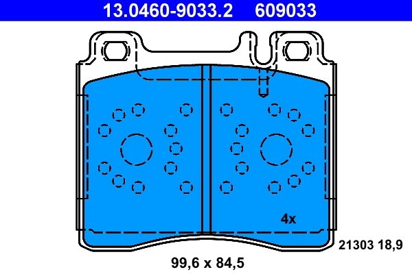 SET PLACUTE FRANA ATE 13.0460-9033.2 - Compatibil cu MERCEDES-BENZ