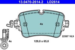 SET PLACUTE FRANA ATE 13.0470-2614.2 - Compatibil cu AUDI, VW