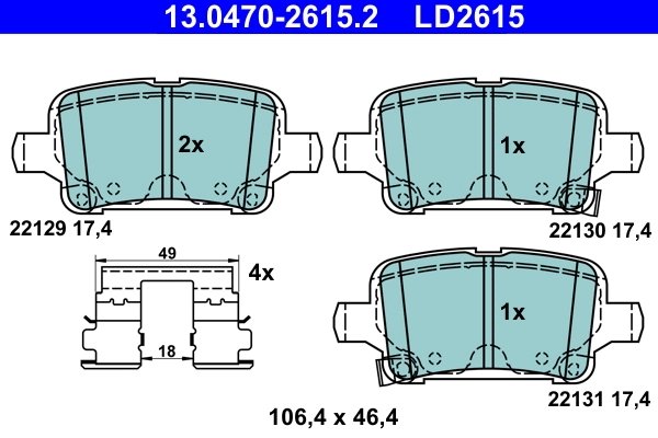Set placute frana ATE 13.0470-2615.2