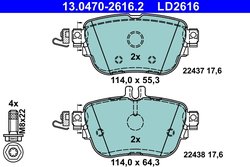 Set placute frana ATE 13.0470-2616.2