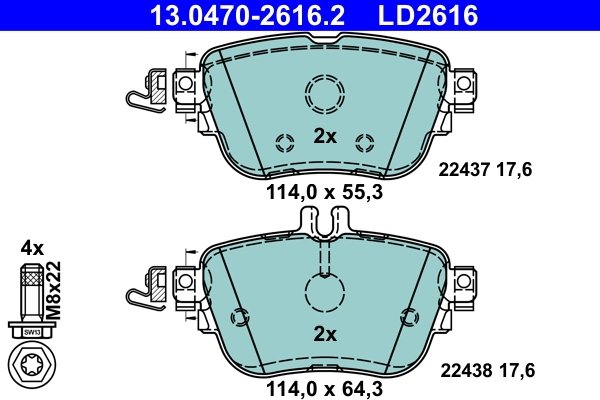 Set placute frana ATE 13.0470-2616.2