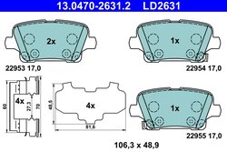 Set placute frana ATE 13.0470-2631.2