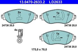 Set placute frana ATE 13.0470-2633.2