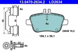 Set placute frana ATE 13.0470-2634.2