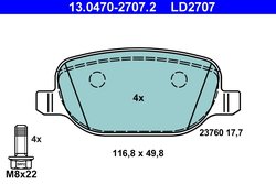 Set placute frana ATE 13.0470-2707.2