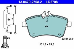 Set placute frana ATE 13.0470-2708.2
