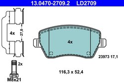 Set placute frana ATE 13.0470-2709.2