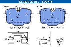 Set placute frana ATE 13.0470-2716.2