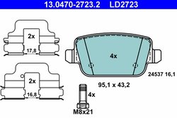 Set placute frana ATE 13.0470-2723.2